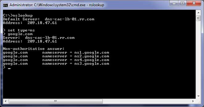 Sprawdź podstawowy adres serwera DNS