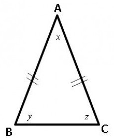 osnovna površina enakokrakega trikotnika