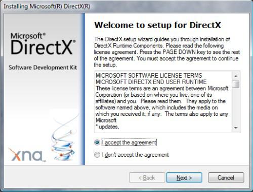 aggiornamenti Directx
