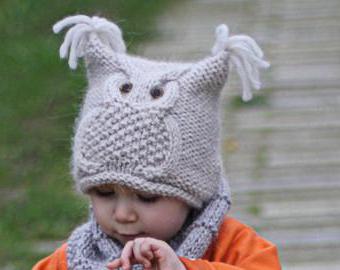 sova šešir za dječaka pletenje