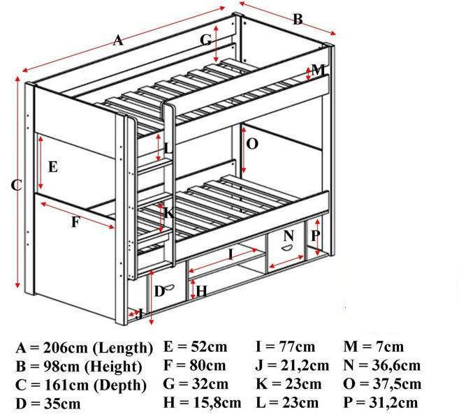 łóżko loft DIY rysunki