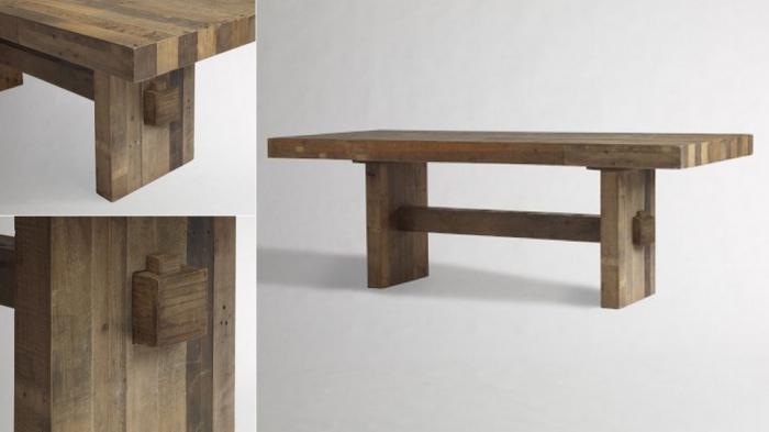 okrągły stół z rękami z drewna
