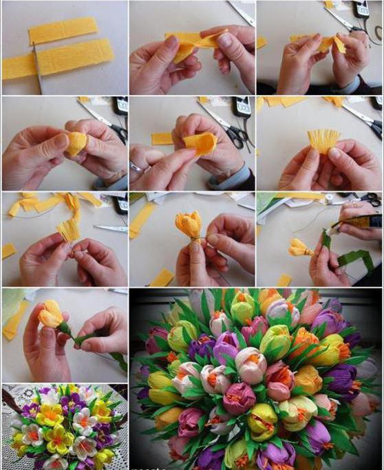 tulipany z papieru falistego krok po kroku