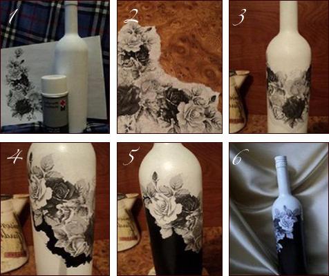 Салфетки за бутилки от декупаж майсторски клас