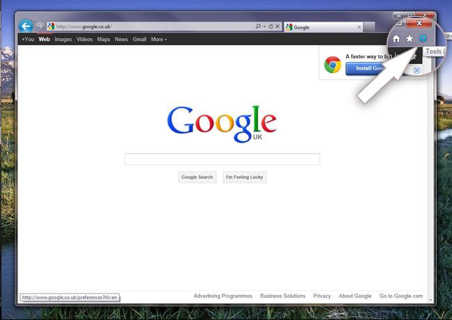 Google Chrome pro vytvoření domovské stránky