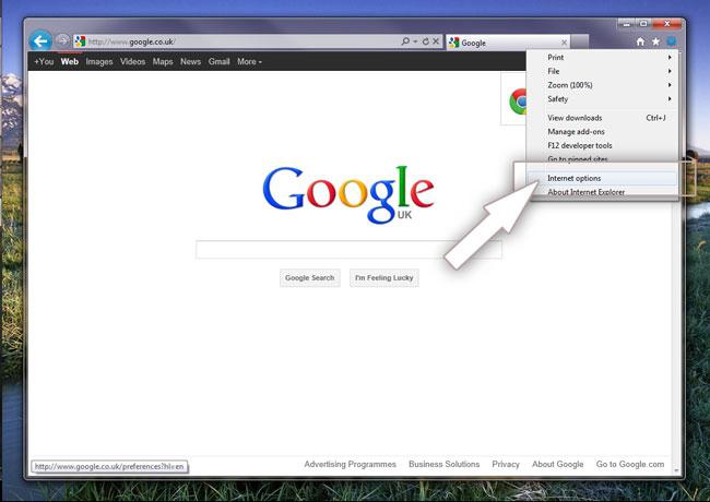 Úvodní stránka Google Chrome