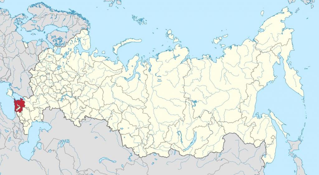 Krasnodar regija na zemljevidu Rusije