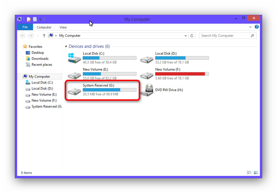 kako odstraniti sistem, rezerviran za disk