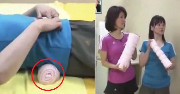 Japonska tehnika z zvitkom brisače