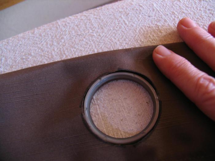 kako šivati ​​zavese z očesci