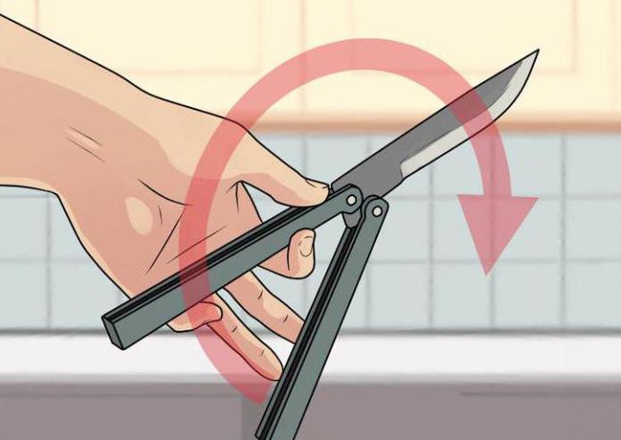 kako zavrteti nož z metuljem