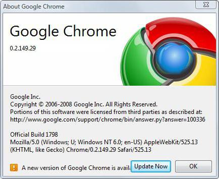 aggiorna Chrome alla versione più recente