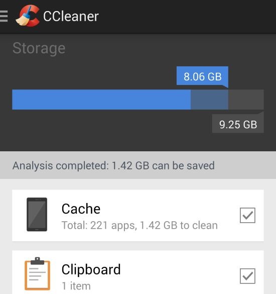 come usare ccleaner per Android