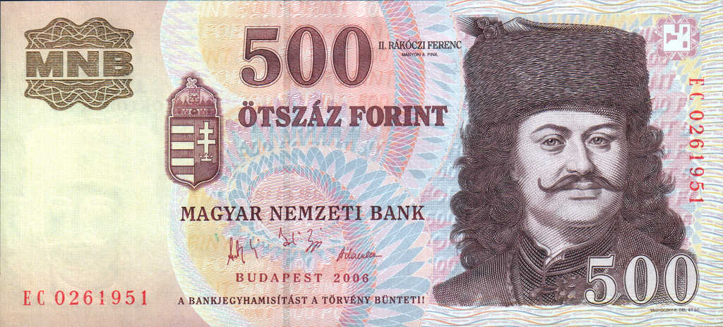 500 forintů averzně