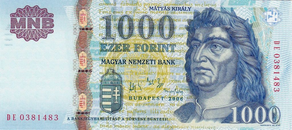 1000 forintů averzně