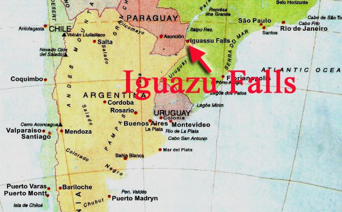 Slap Iguazu, kjer se nahaja