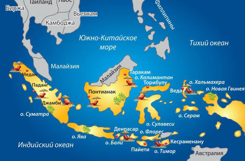 Карта на Индонезия