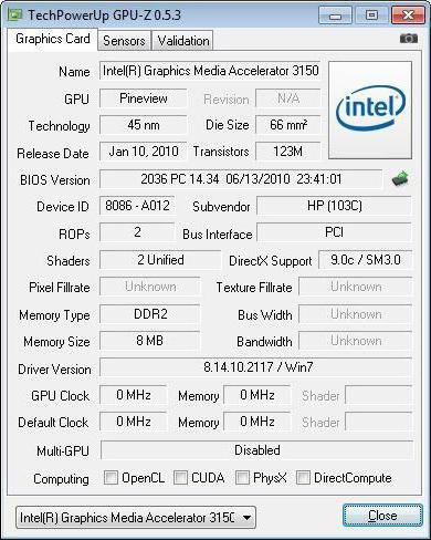 intel graphics media accelerator 3150 windows 7