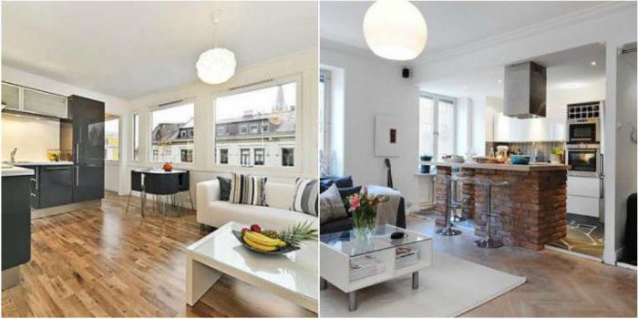 obývací pokoj kuchyňský design 20 m²