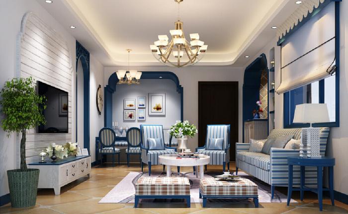Středomořského stylu v interiéru obývacího pokoje