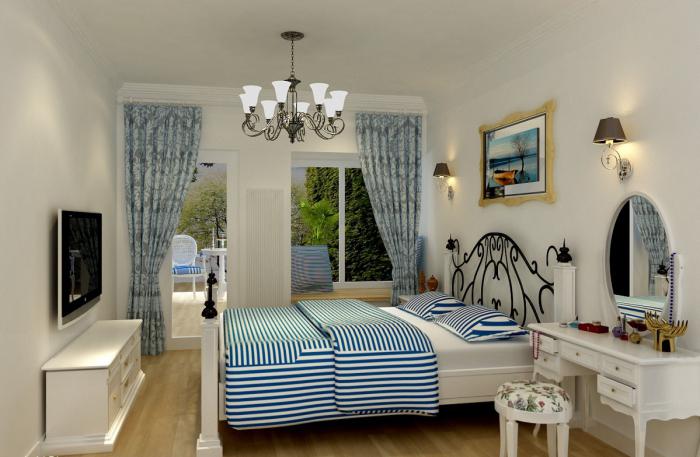 Средиземноморски стил в интериора на спалнята