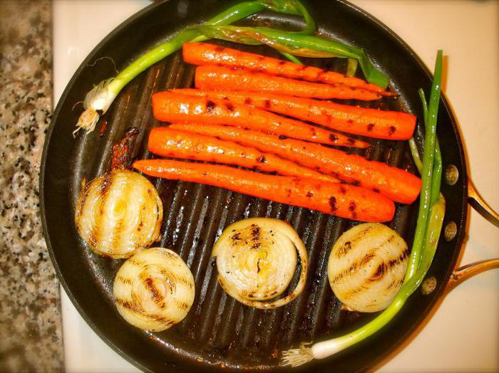 как да се изпържи зеленчуци в тиган за скара