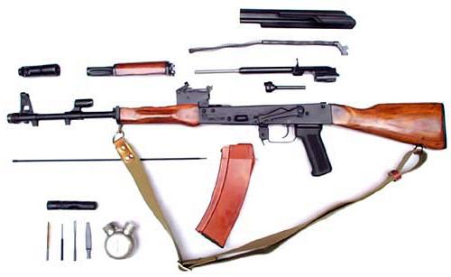 smontaggio e montaggio di un fucile d'assalto Kalashnikov