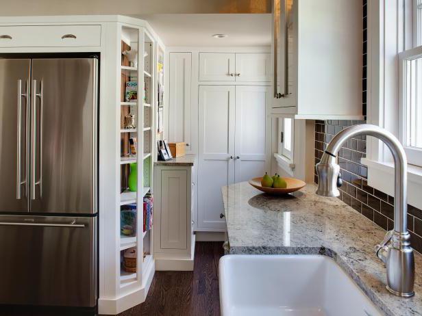 Kuchyně design 7 m².  s lednicí