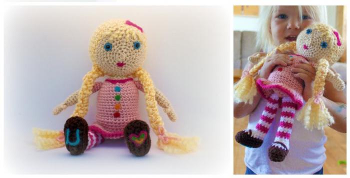 bambola lavorata a maglia