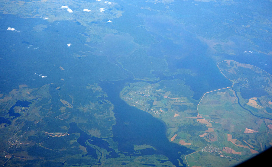 Vista del bacino idrico dall'aereo