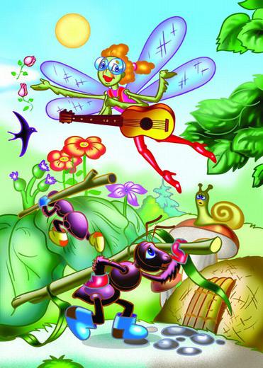 favola Krylova libellula e formica favola morale