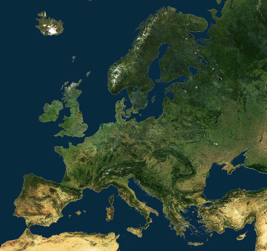 Европа от космоса