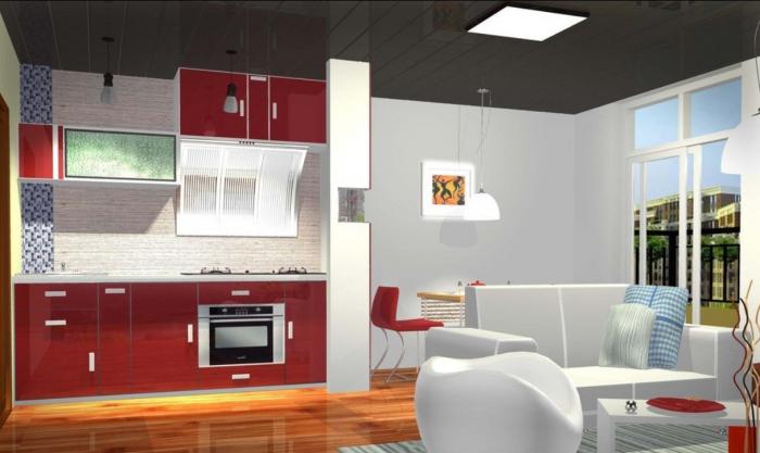 projekt kuchyně spojený s obývacím pokojem