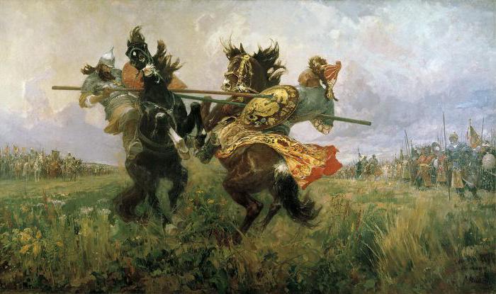 Avilov se bori na polju Kulikovog opisa slike