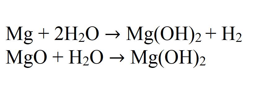 Гидроксид магния можно получить при взаимодействии