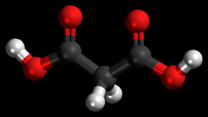 структурна формула на малоновата киселина
