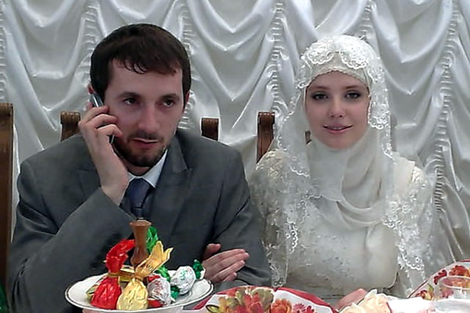 Maria Alalykina na vjenčanju