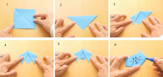 како направити оригами папирне мачке