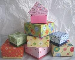 scatola di origami con coperchio