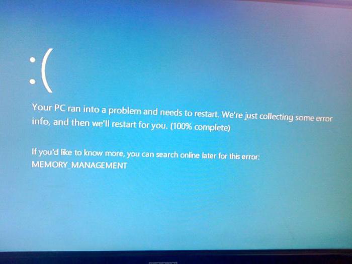 errore di gestione della memoria di Windows 10