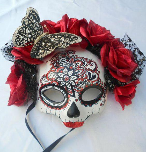 maschera femminile cranio messicano