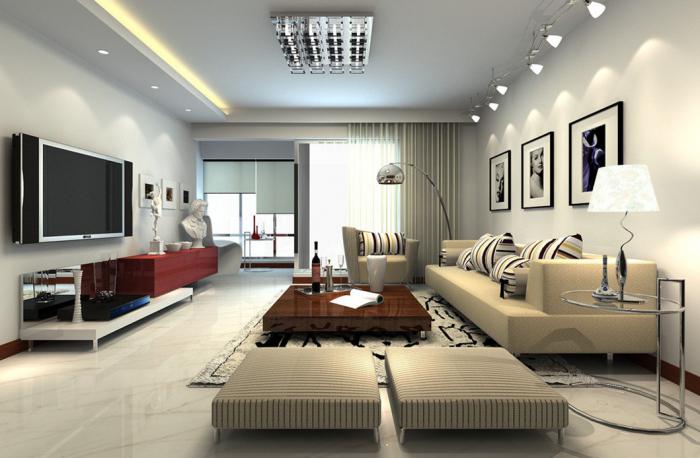 vnitřní obývací pokoj v minimalistickém stylu