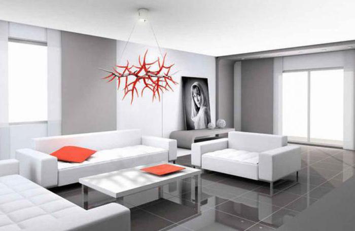 moderní lustry v obývacím pokoji