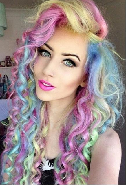 vícebarevné vlasové prameny