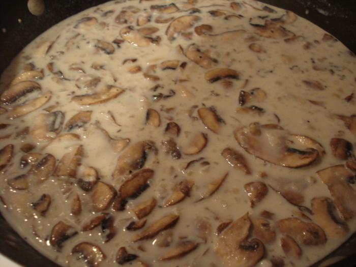 salsa di funghi con ricetta di panna acida