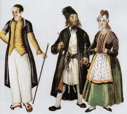 национални костюми на народите на Русия евреи