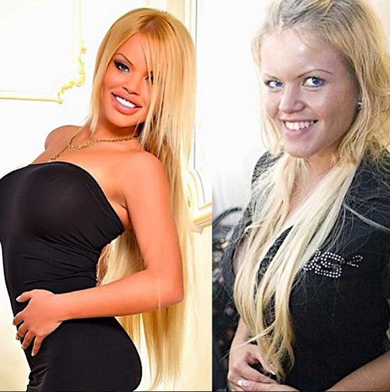 Olesya Malibu przed i po zdjęciach