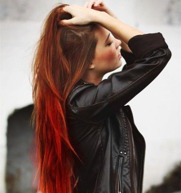 ombra na czerwonych włosach