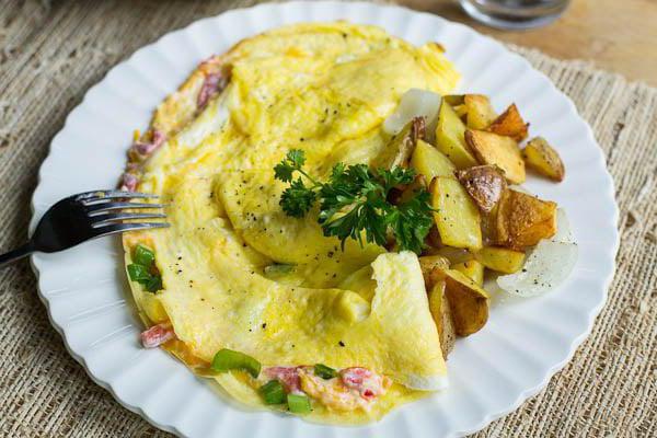 omeleta se zeleninou recept v pánvi