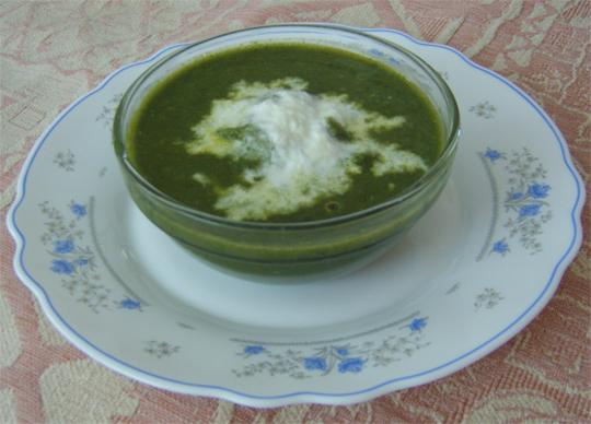 špenátová polévka pyré recept